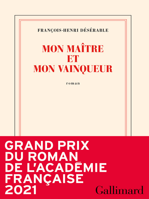 Cover image for Mon maître et mon vainqueur